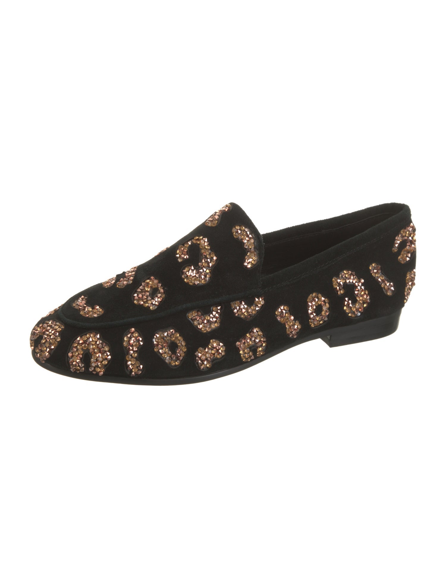 Lola Cruz Suede Animal Print Loafers