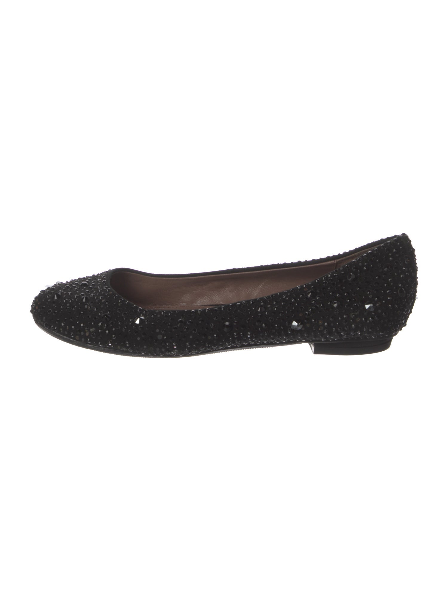 Lola Cruz Suede Crystal Embellishments Flats