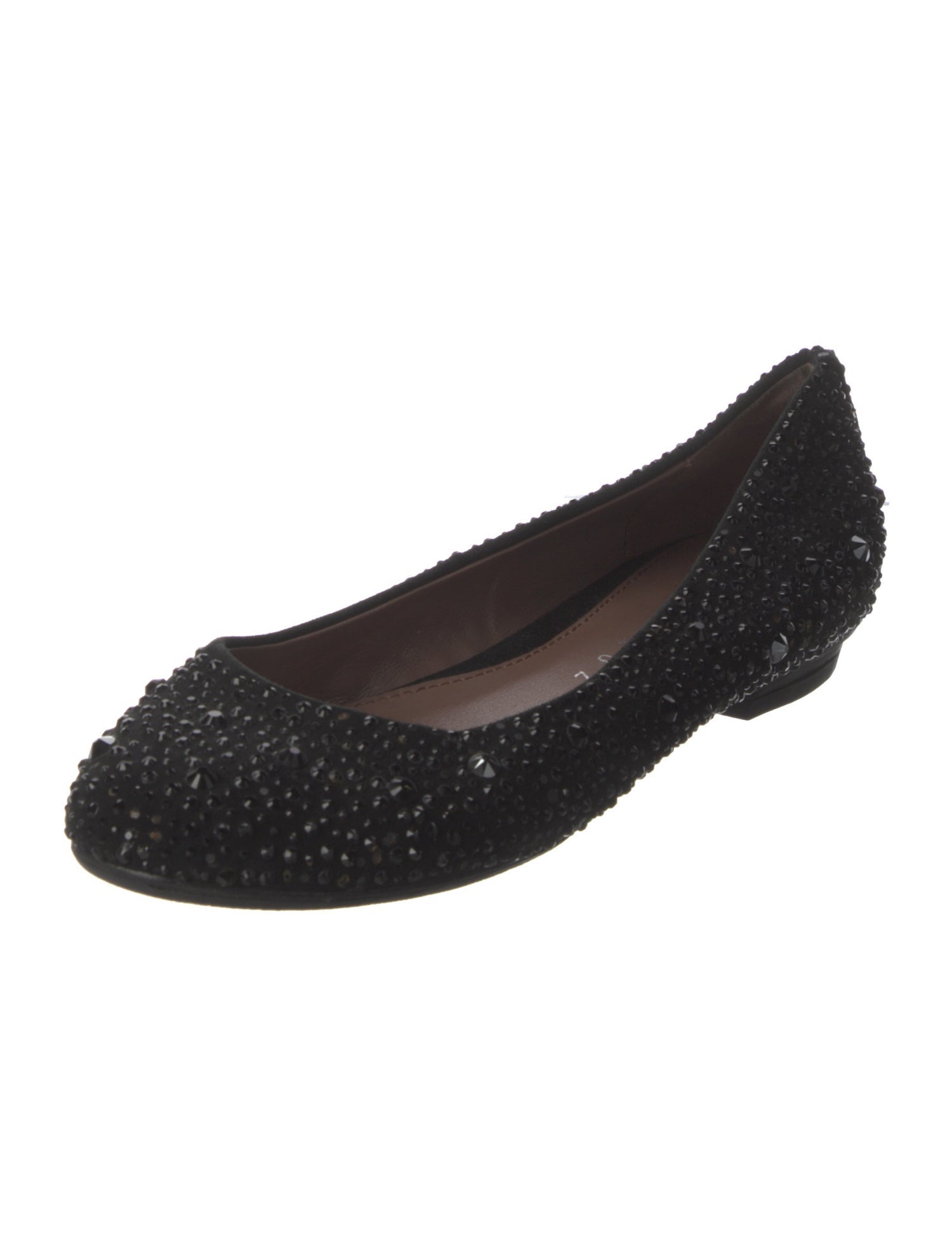 Lola Cruz Suede Crystal Embellishments Flats