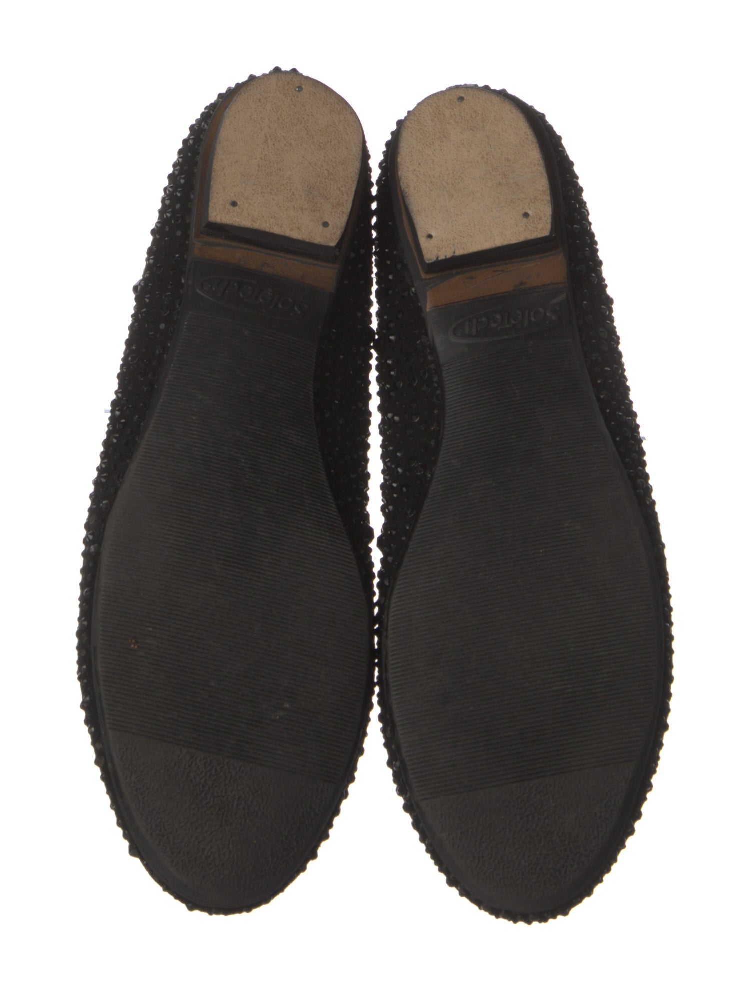 Lola Cruz Suede Crystal Embellishments Flats