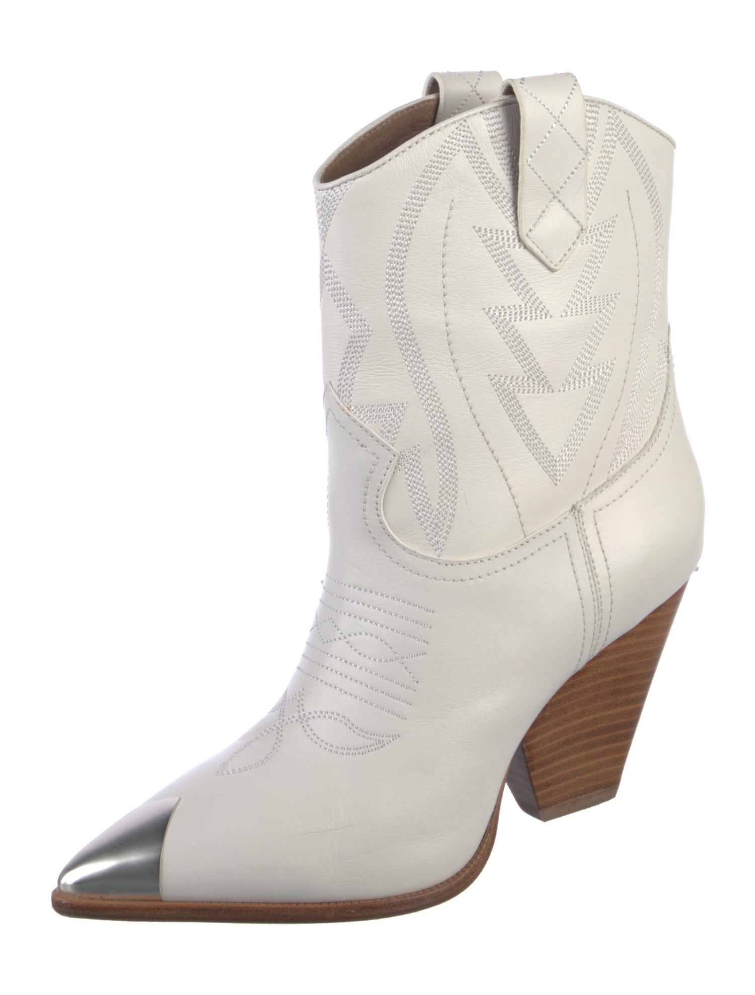 Lola Cruz Leather Colorblock Pattern Western Boots