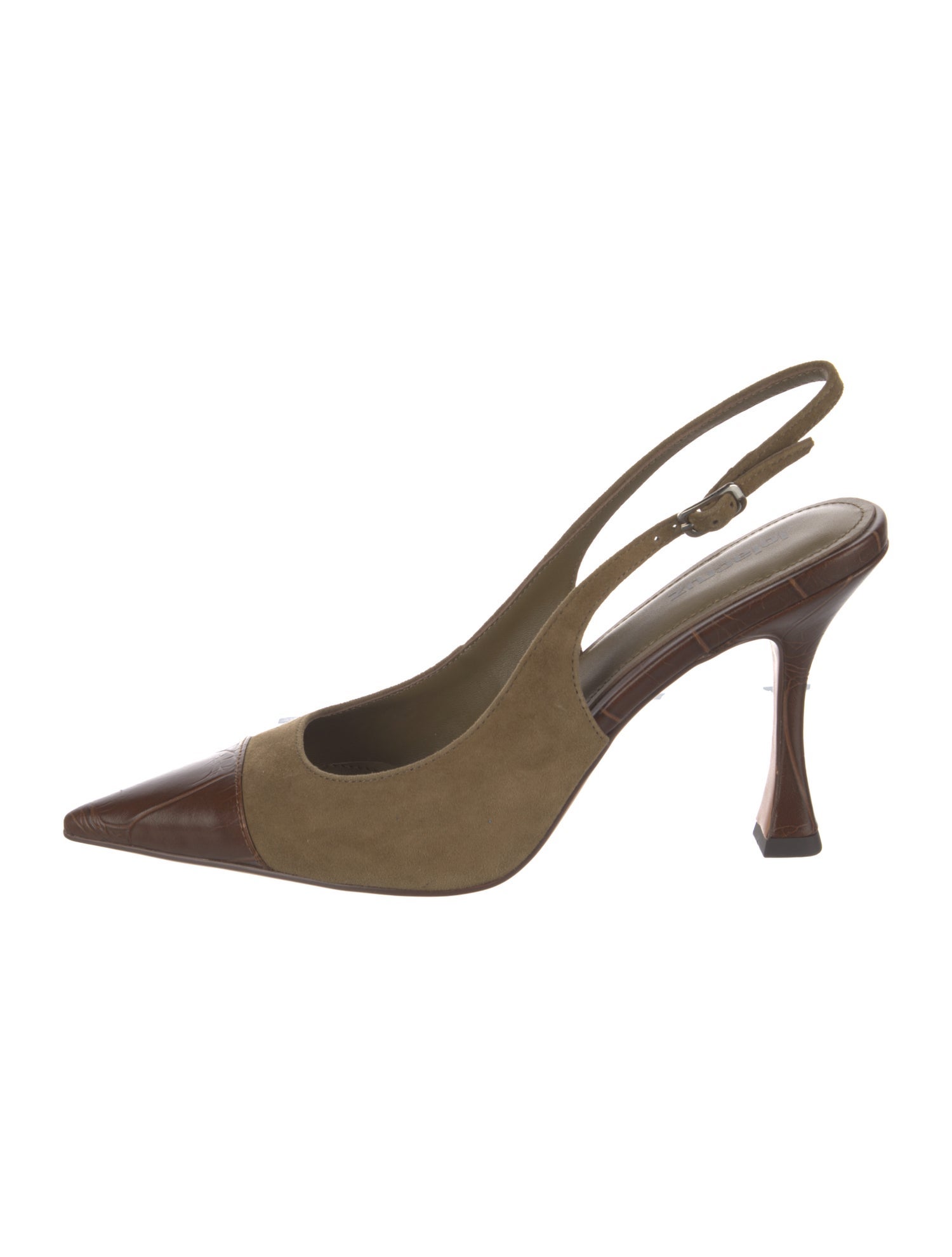 Lola Cruz Suede Colorblock Pattern Slingback Pumps w/ Tags