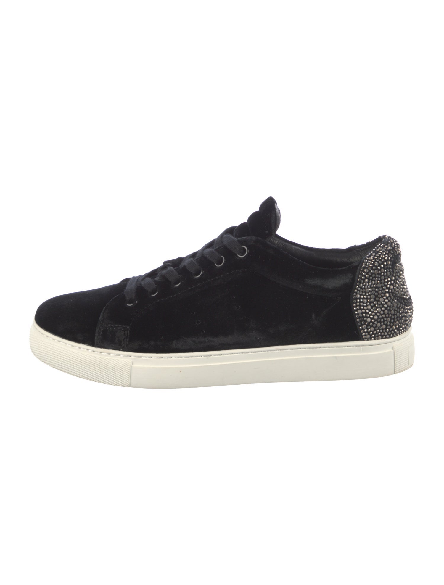 Lola Cruz Velvet Crystal Embellishments Sneakers