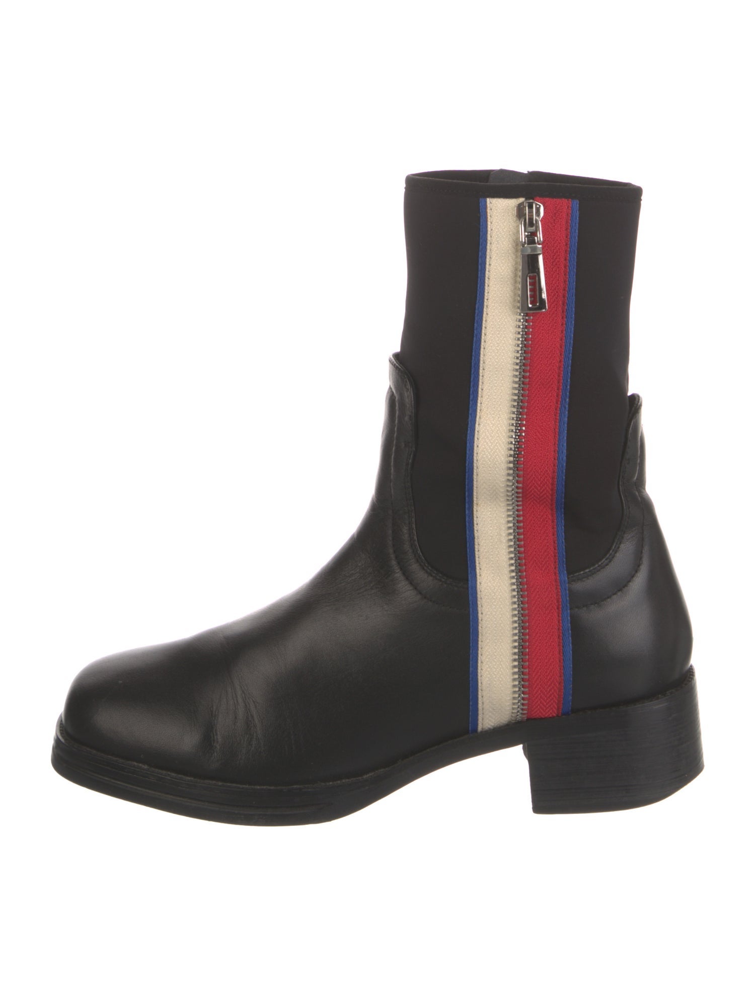 Lola Cruz Leather Striped Chelsea Boots