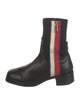 Lola Cruz Leather Striped Chelsea Boots