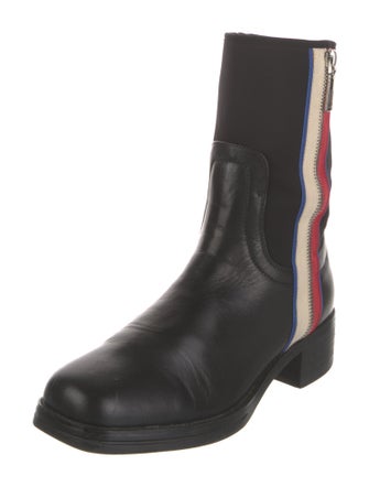 Lola Cruz Leather Striped Chelsea Boots
