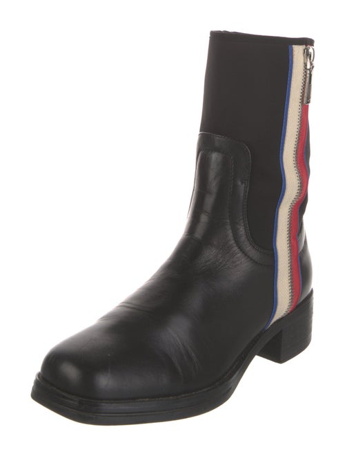 Lola Cruz Leather Striped Chelsea Boots