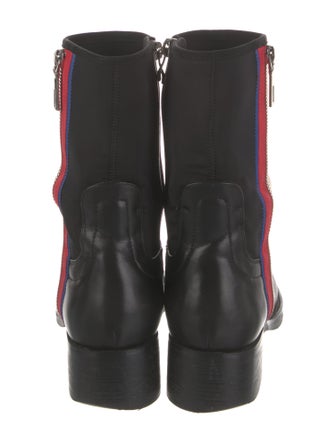 Lola Cruz Leather Striped Chelsea Boots