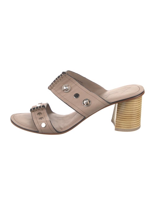 Lola Cruz Leather Crystal Embellishments Slides
