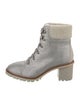 Lola Cruz Leather Crystal Embellishments Lace-Up Boots