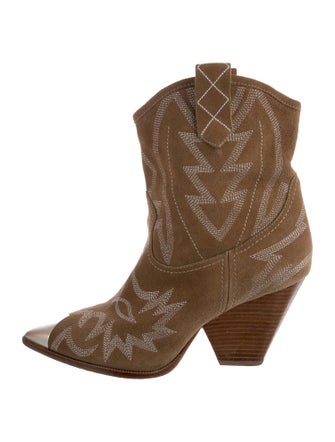 Lola Cruz Suede Printed Western Boots