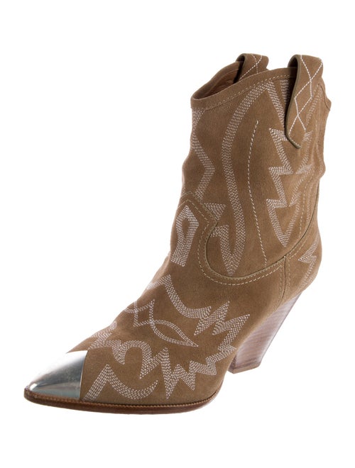 Lola Cruz Suede Printed Western Boots