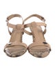 Lola Cruz Leather Animal Print T-Strap Sandals