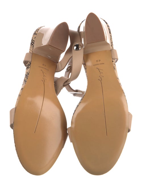 Lola Cruz Leather Animal Print T-Strap Sandals