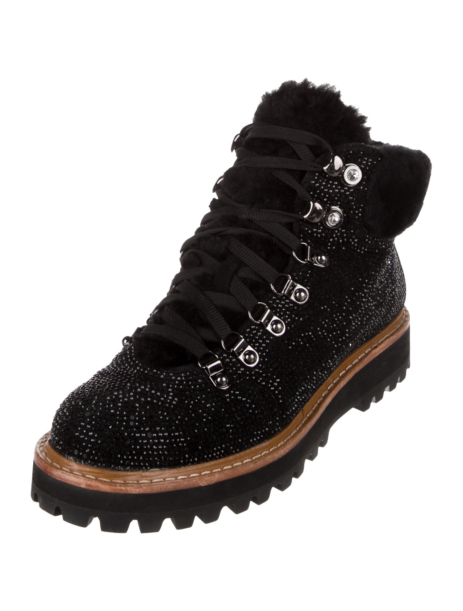 Lola Cruz Suede Striped Hiking Boots