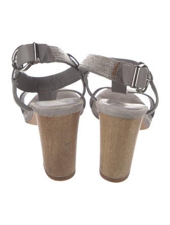 Lola Cruz Suede Colorblock Pattern T-Strap Sandals