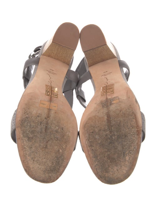 Lola Cruz Suede Colorblock Pattern T-Strap Sandals