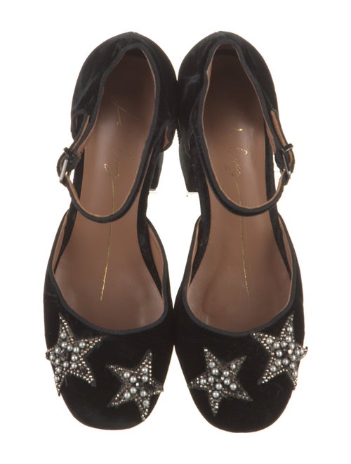 Lola Cruz Velvet Crystal Embellishments D'Orsay Pumps