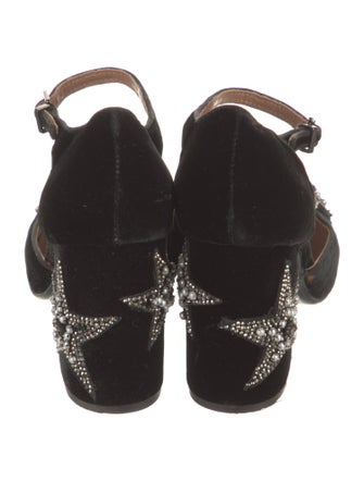 Lola Cruz Velvet Crystal Embellishments D'Orsay Pumps