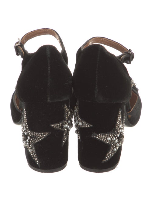 Lola Cruz Velvet Crystal Embellishments D'Orsay Pumps