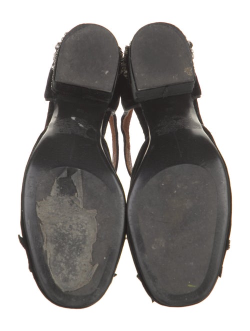 Lola Cruz Velvet Crystal Embellishments D'Orsay Pumps