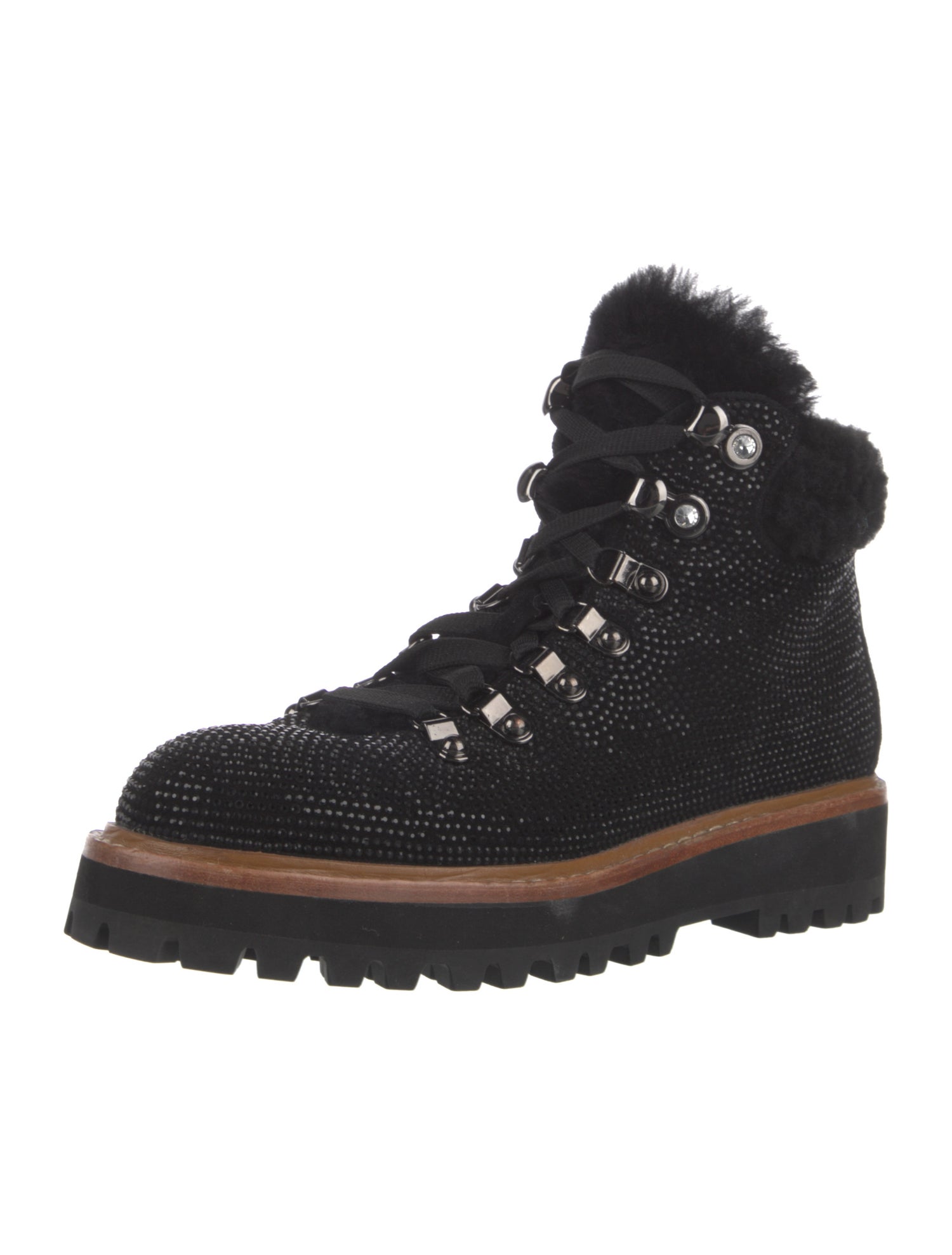 Lola Cruz Suede Patterned Hiking Boots