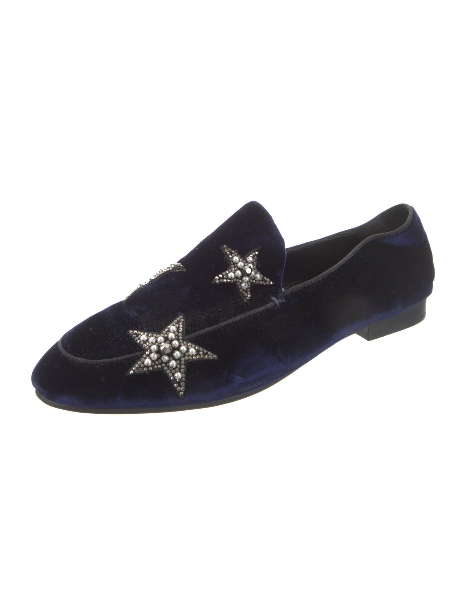 Lola Cruz Velvet Patterned Loafers