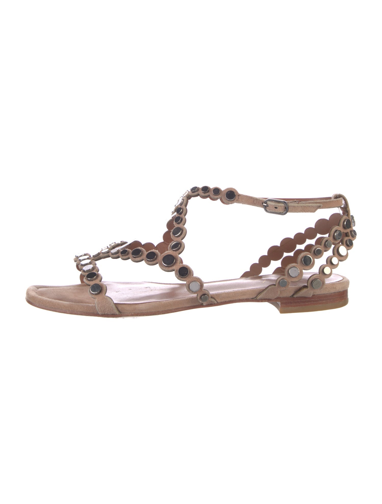 Lola Cruz Suede Studded Accents Gladiator Sandals