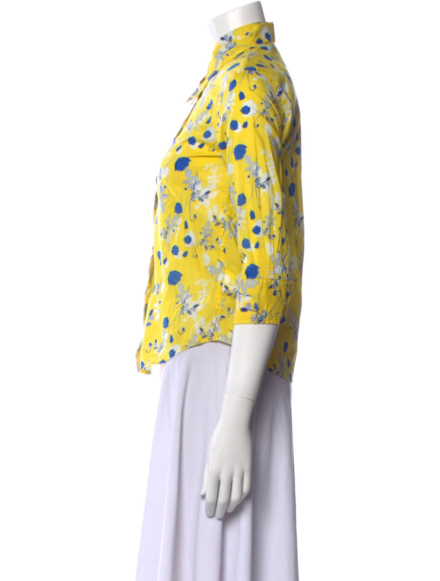 Liberty of London x R13 Floral Print Three-Quarter Sleeve Button-Up Top