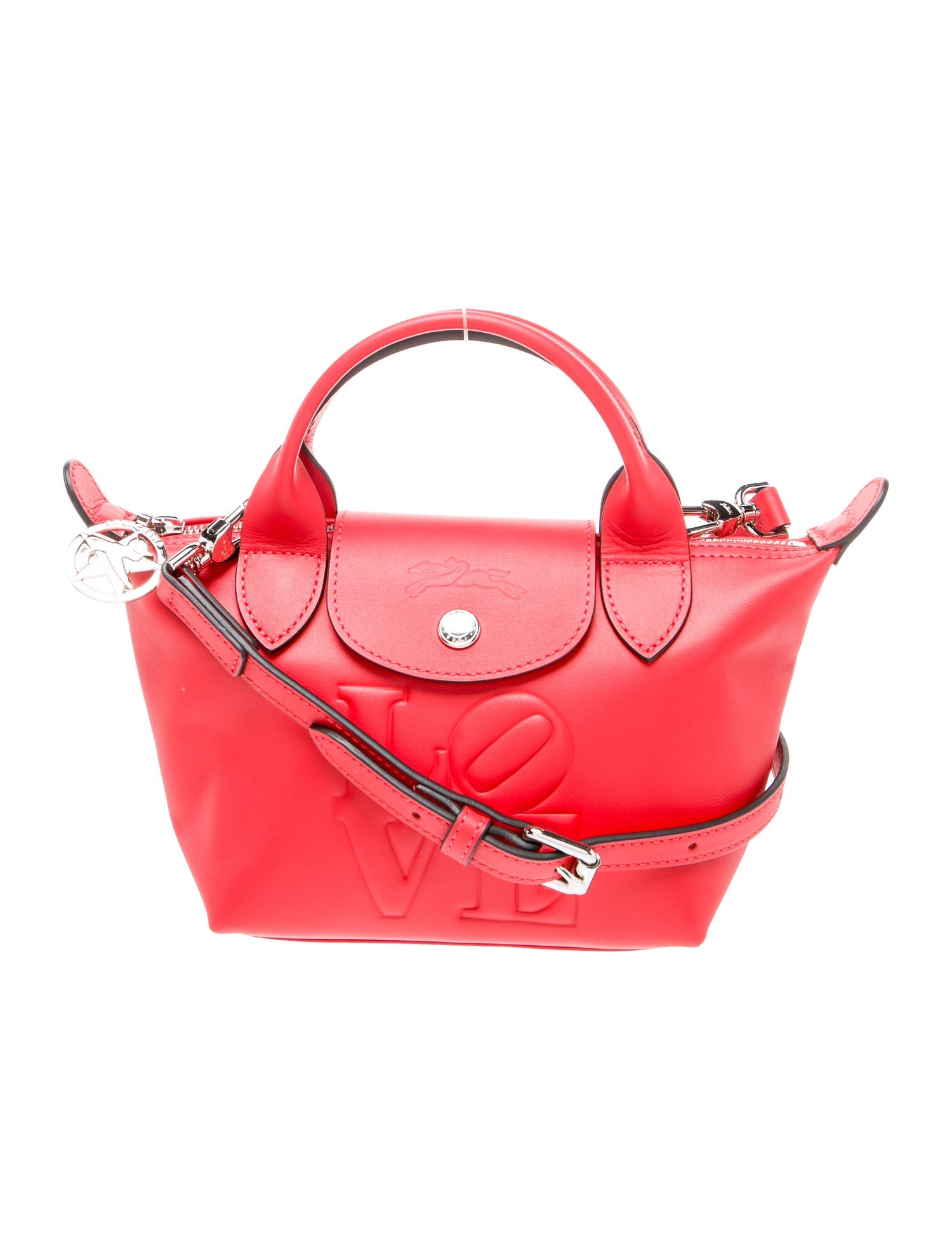 Longchamp x Robert Indiana Leather Top Handle Bag