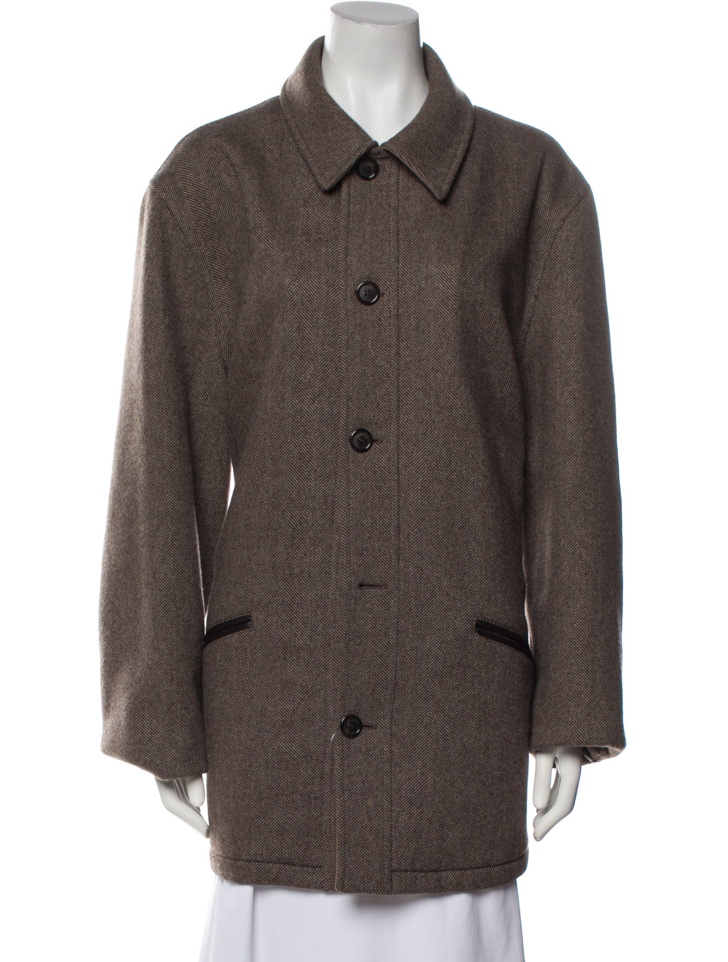 Longhi Virgin Wool Tweed Pattern Coat