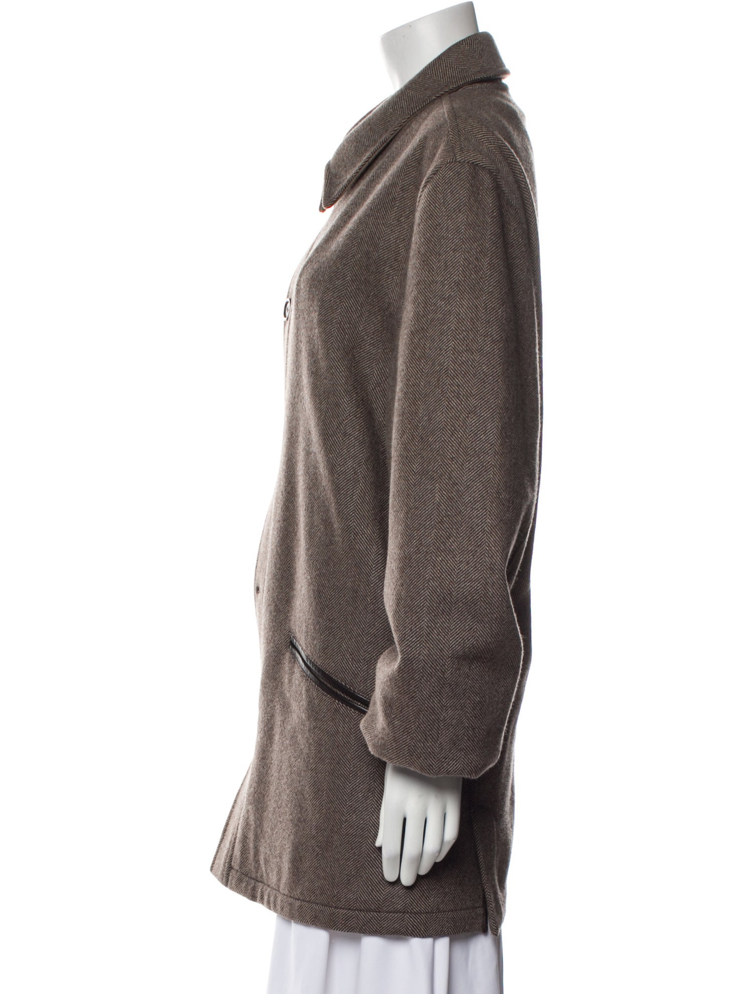 Longhi Virgin Wool Tweed Pattern Coat