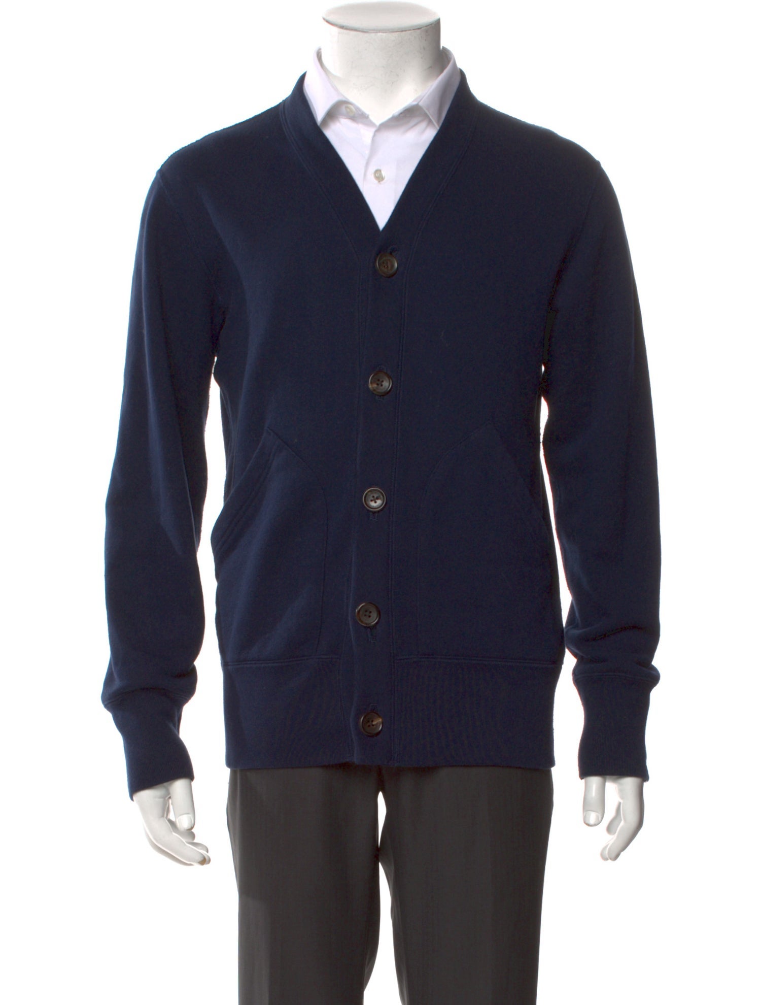 Loopwheeler V-Neck Long Sleeve Cardigan