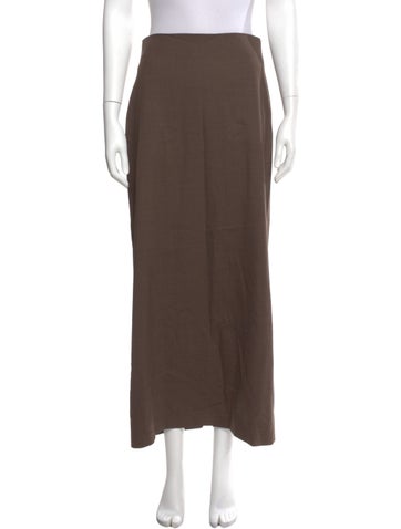 Pre-owned Loulou De Saison Virgin Wool Midi Length Skirt In Brown