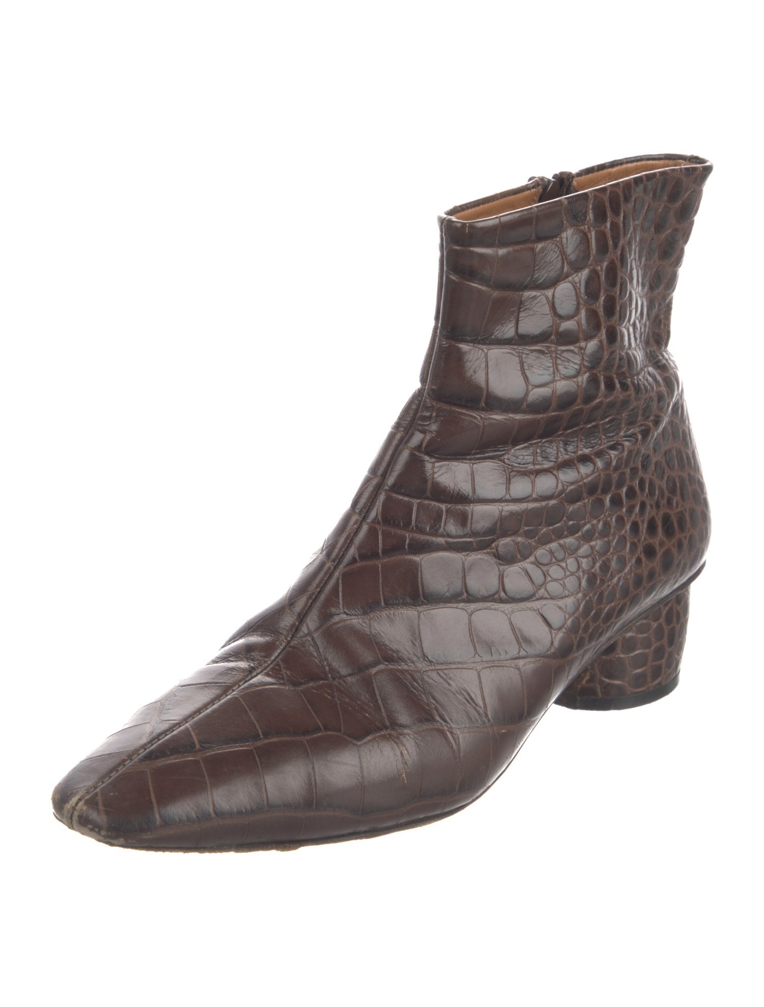 LOQ Embossed Leather Animal Print Western Boots