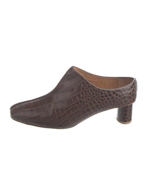 LOQ Embossed Leather Printed Mules