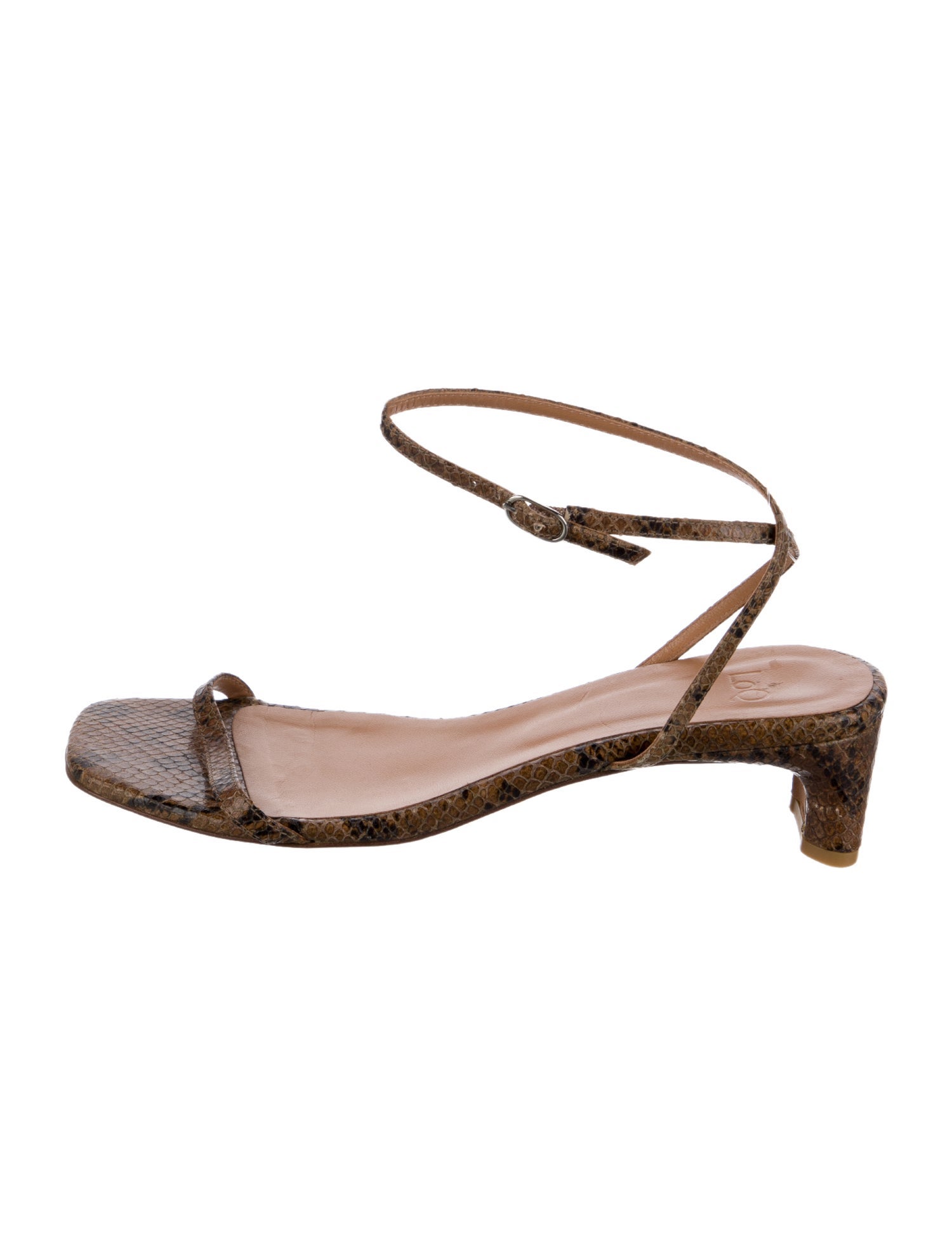 LOQ Snakeskin Animal Print Sandals