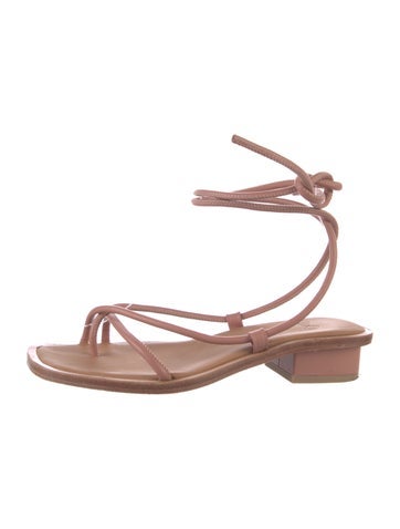 Pre-owned Loq Leather T-strap Sandals In Multi