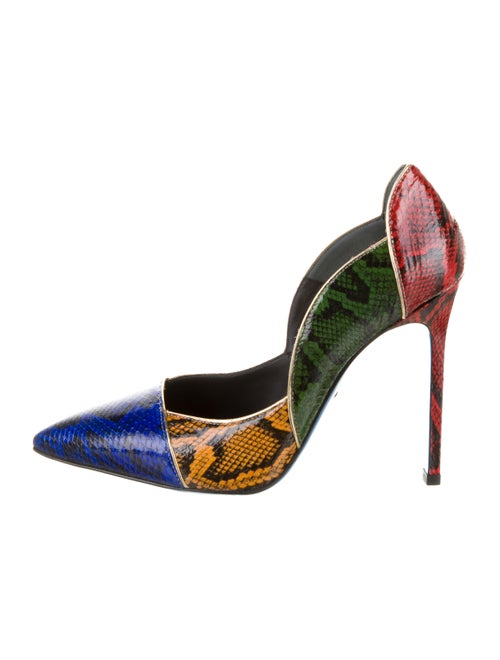 Loriblu Embossed Eel Skin Pumps Black