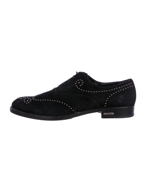 Loriblu Suede Studded Accents Oxfords Black