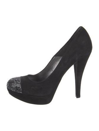 Loriblu Suede Crystal Embellishments Pumps
