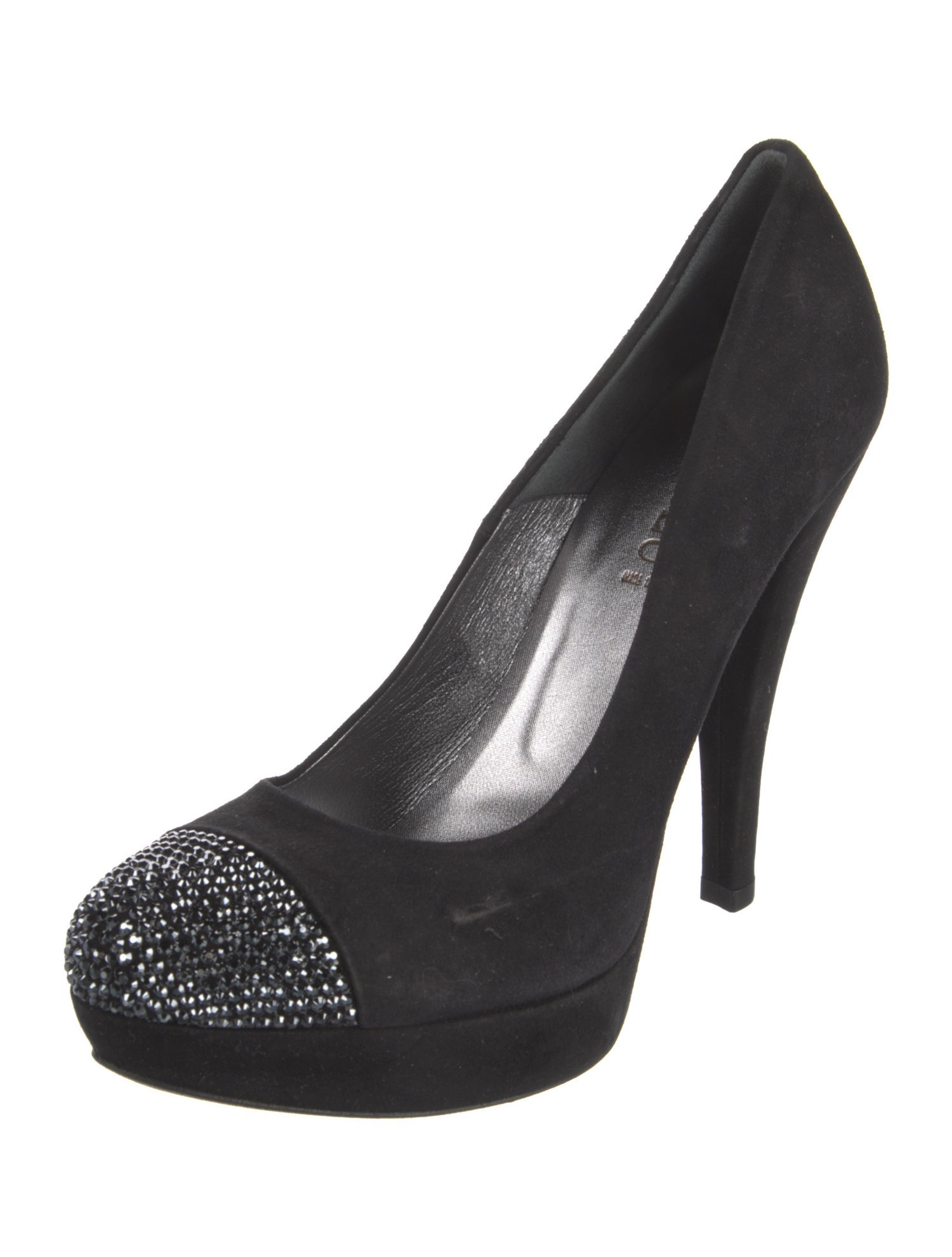 Loriblu Suede Crystal Embellishments Pumps