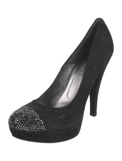 Loriblu Suede Crystal Embellishments Pumps