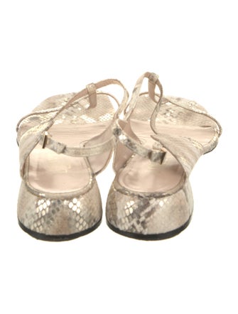 Loriblu Snakeskin Animal Print T-Strap Sandals