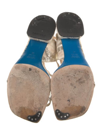 Loriblu Snakeskin Animal Print T-Strap Sandals