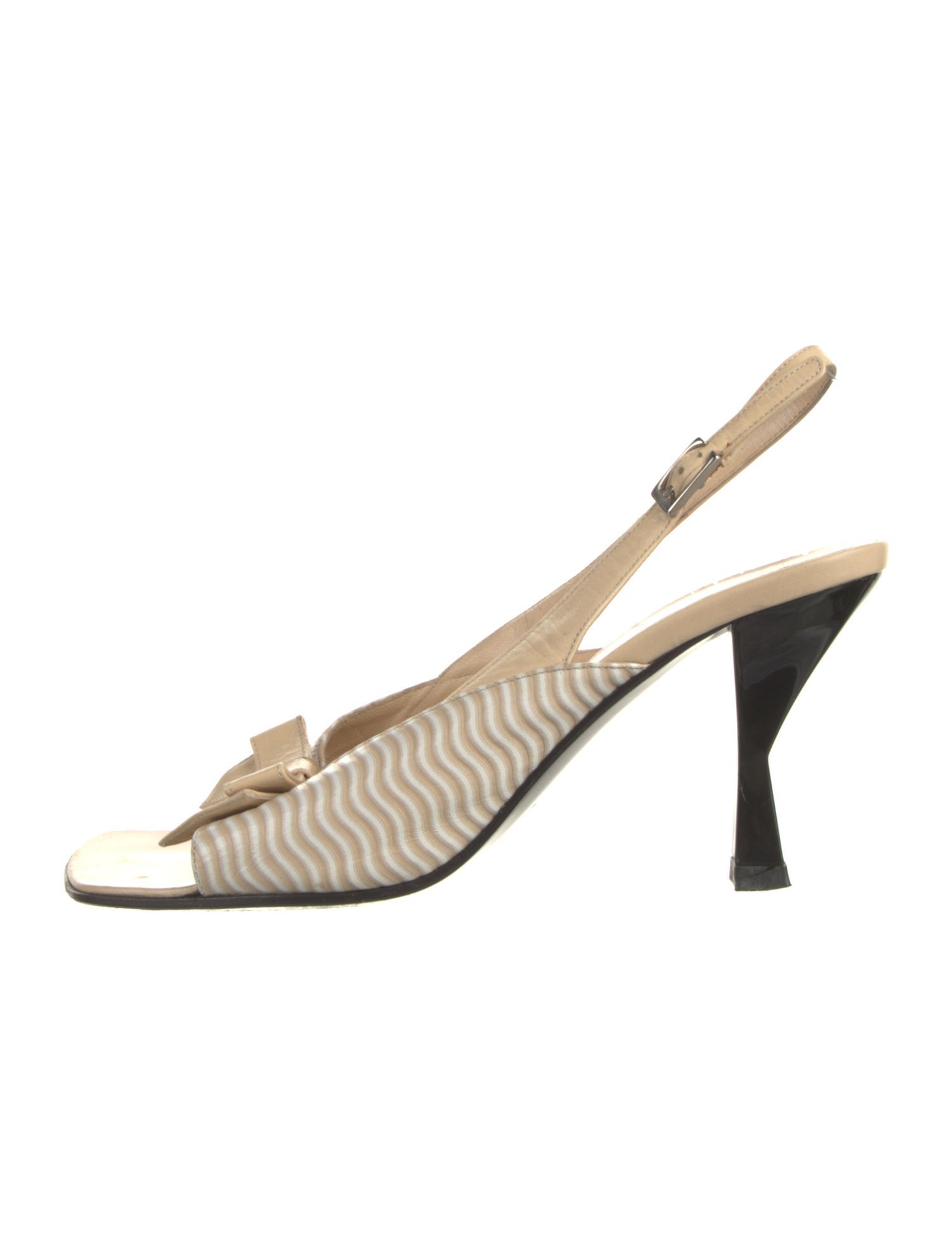 Loriblu Leather Striped Slingback Sandals