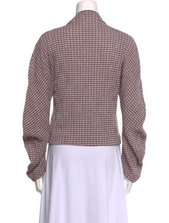 Lorod Plaid Print Mock Neck Top