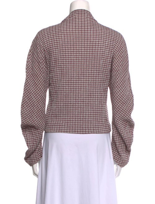 Lorod Plaid Print Mock Neck Top