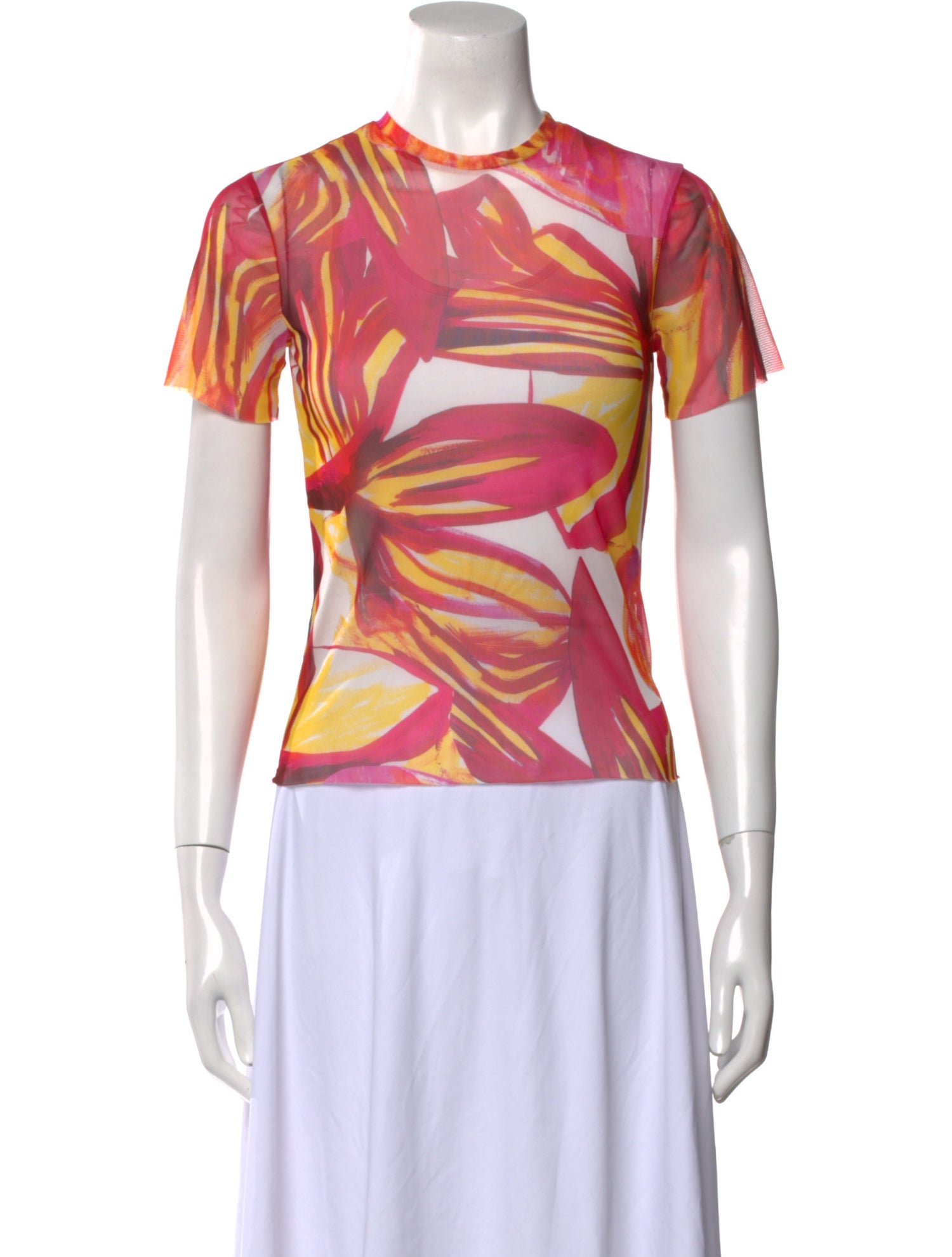 Louisa Ballou Printed Crew Neck T-Shirt w/ Tags