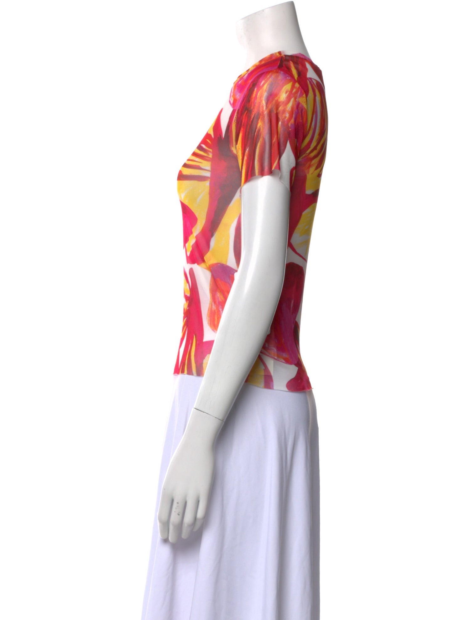 Louisa Ballou Printed Crew Neck T-Shirt w/ Tags